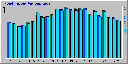 Hourly usage for June 2021